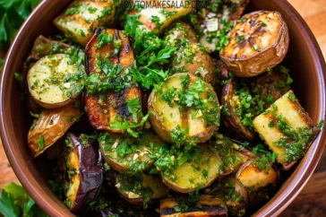طريقة عمل سلطة الباذنجان المشوي بالخضار