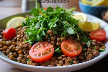 طريقة عمل سلطة العدس البني بالجرجير للدايت