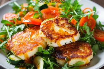 طريقة عمل سلطة جبن الحلوم المقلي