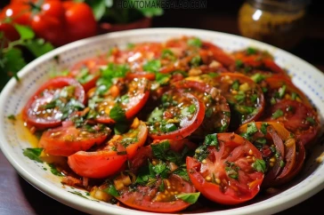 طريقة عمل سلطة الطماطم المتبلة