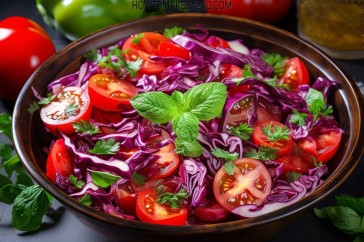 طريقة عمل سلطة الملفوف الاحمر بدبس الرمان