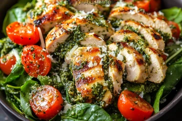 أكلة مشبعة وصحية للغاية - سلطة الدجاج بالبيستو للرجيم