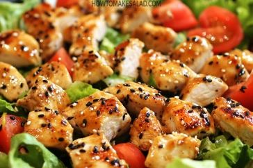 وجبة عالية البروتين للدايت والچيم - سلطة الدجاج بالسمسم